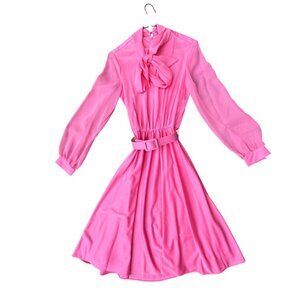 Vintage 1970s Pink Flounce Dress